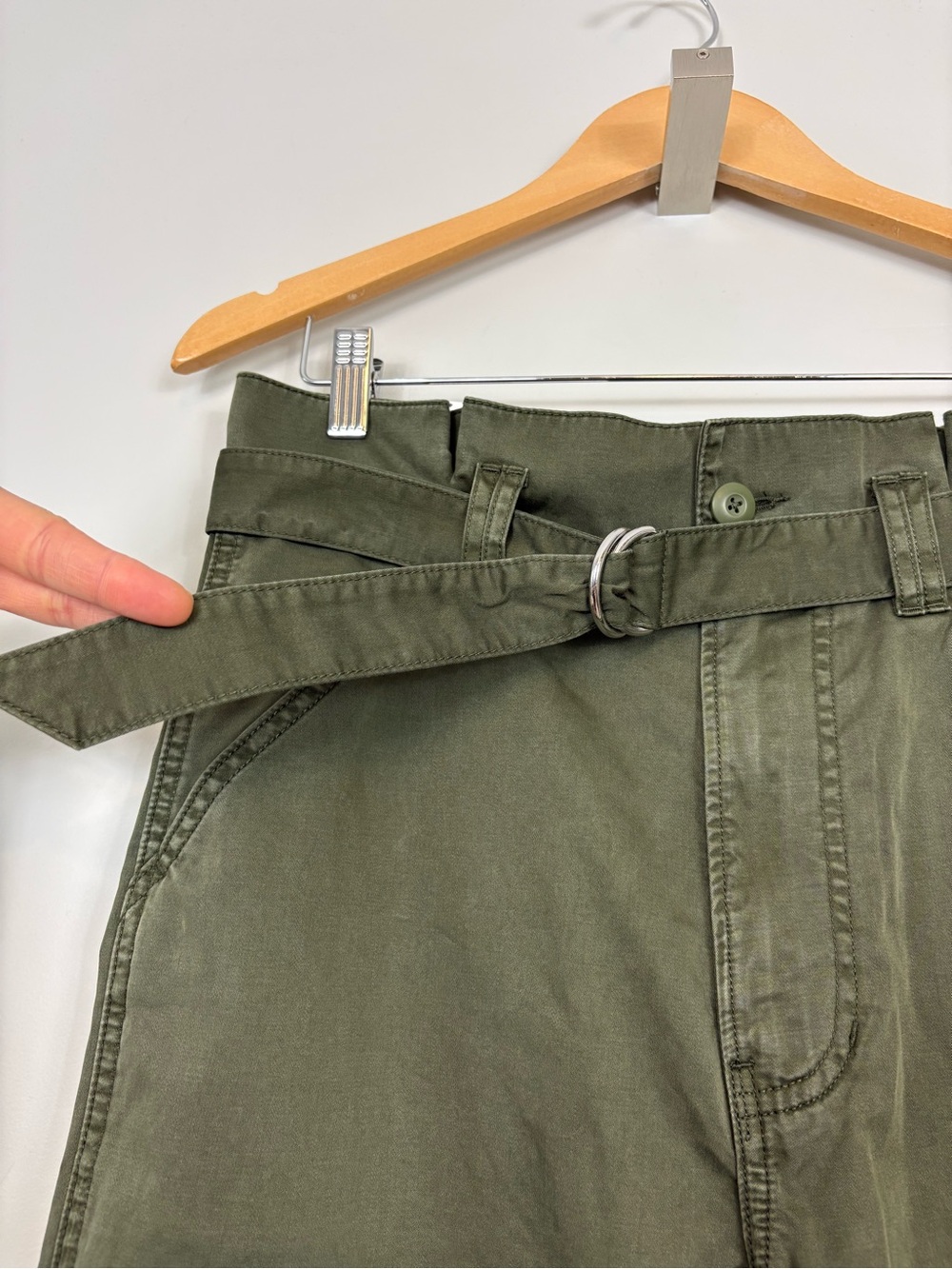 Veronica Beard Damara Cotton Wide-Leg Cargo Pants Sz 29 Cypress Green NWT - Picture 6 of 14